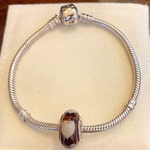 Purple Pandora Murano glass charm